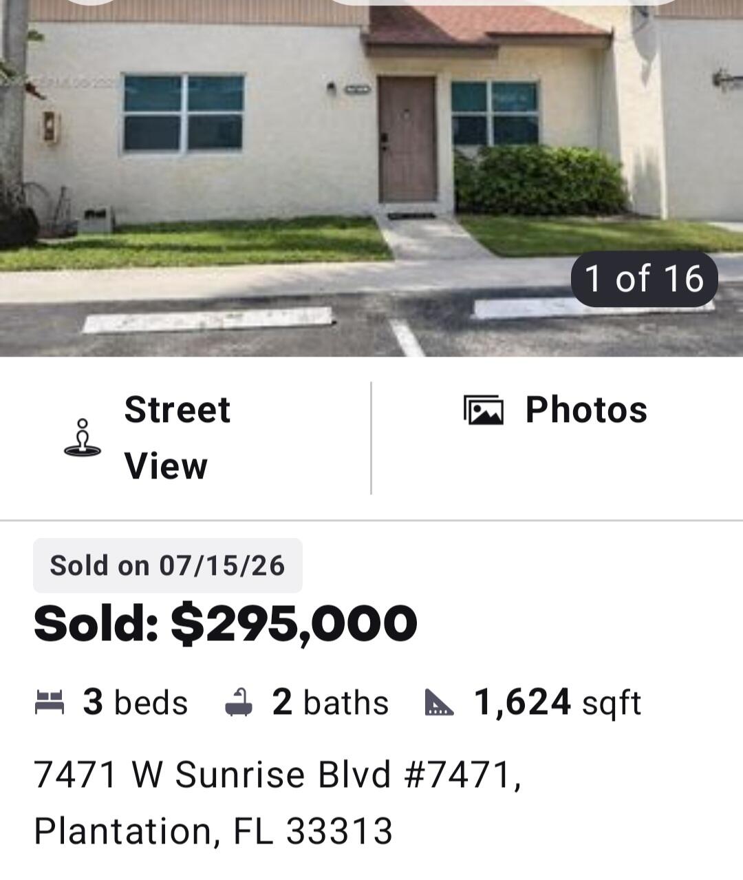 Listing  7323 W SUNRISE Boulevard 7323, Plantation, FL 33313, Plantation, FL 33313